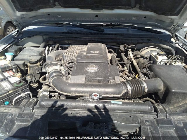 5N1AR18W46C635718 - 2006 NISSAN PATHFINDER LE/SE/XE SILVER photo 10