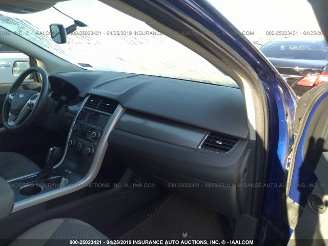 2FMDK3JC7EBA90125 - 2014 FORD EDGE SEL BLUE photo 5