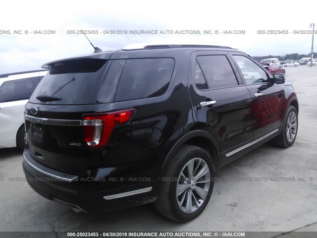 1FM5K8F80JGB80483 - 2018 FORD EXPLORER LIMITED BLACK photo 4