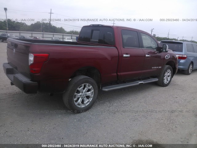 1N6AA1F22HN500303 - 2017 NISSAN TITAN XD SL/PLATINUM RESERVE/SV RED photo 4