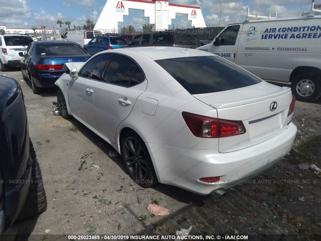 JTHBF5C21D5189881 - 2013 LEXUS IS 250 WHITE photo 3