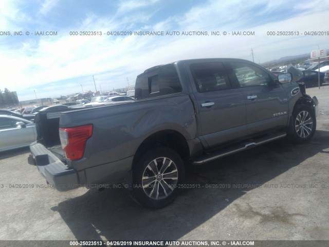 1N6AA1E58HN568441 - 2017 NISSAN TITAN SV/SL/PRO-4X/PLAT RES GRAY photo 4