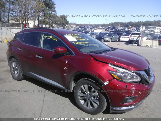 5N1AZ2MG5JN143278 - 2018 NISSAN MURANO S/SL/SV/PLATINUM RED photo 1