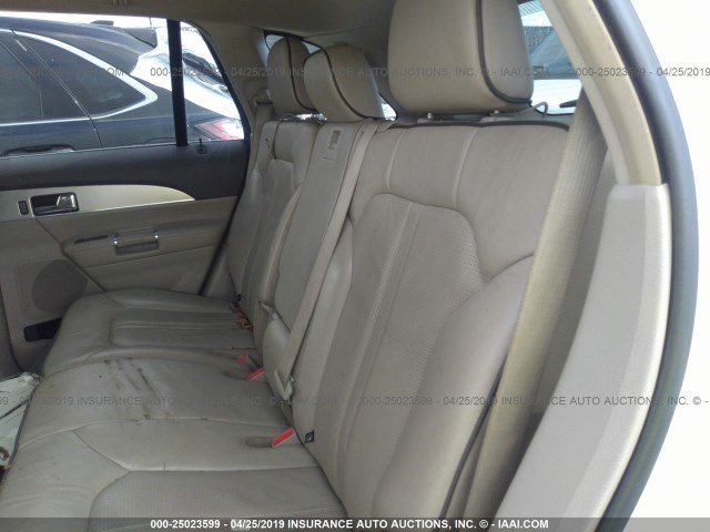 2LMDJ6JK9DBL25946 - 2013 LINCOLN MKX WHITE photo 8