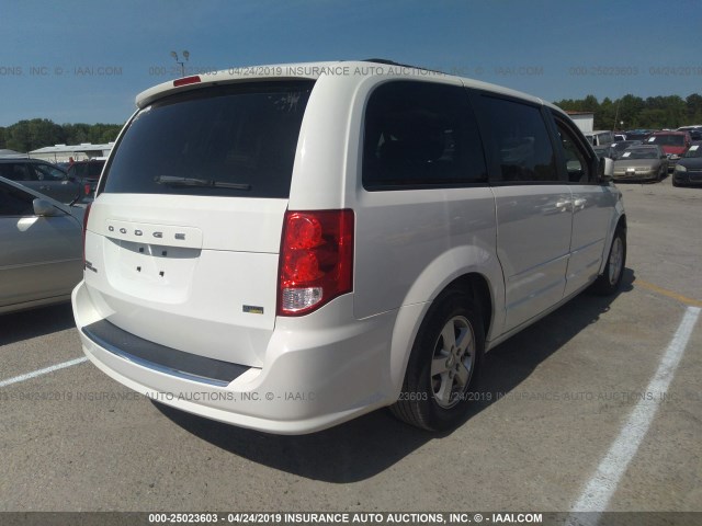 2C4RDGCG5CR263365 - 2012 DODGE GRAND CARAVAN SXT WHITE photo 4