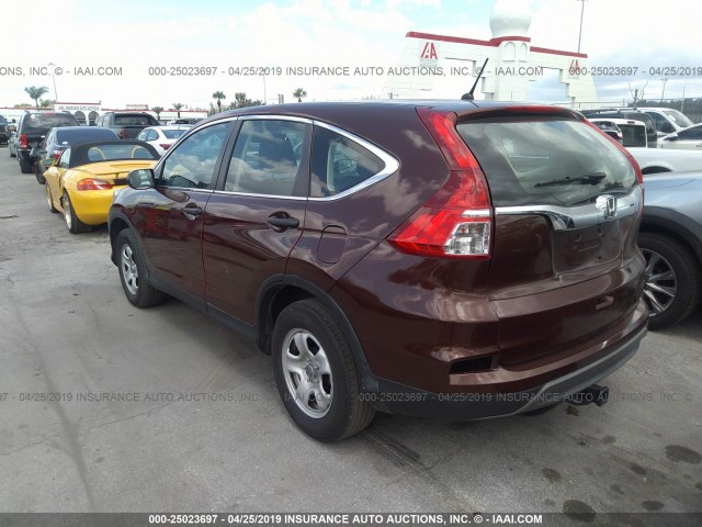 3CZRM3H33FG707555 - 2015 HONDA CR-V LX RED photo 3