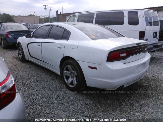 2C3CDXAT0EH185919 - 2014 DODGE CHARGER POLICE WHITE photo 3