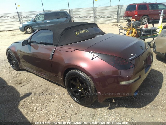 JN1AZ36A76M456867 - 2006 NISSAN 350Z ROADSTER MAROON photo 3