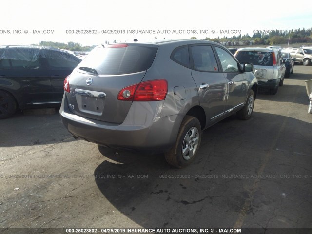 JN8AS5MT1FW667346 - 2015 NISSAN ROGUE SELECT S GRAY photo 4