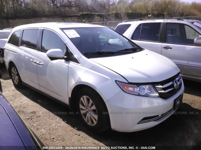 5FNRL5H62EB027746 - 2014 HONDA ODYSSEY EXL WHITE photo 1