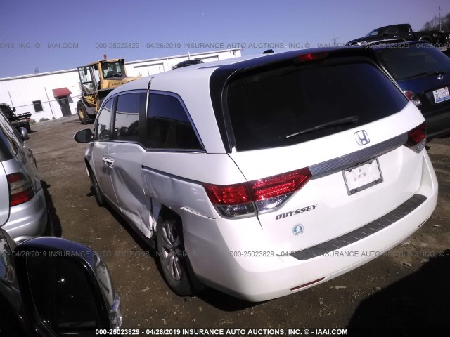 5FNRL5H62EB027746 - 2014 HONDA ODYSSEY EXL WHITE photo 3