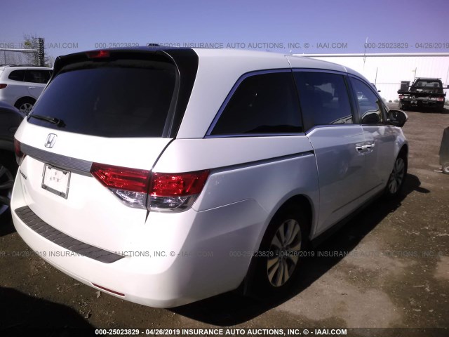 5FNRL5H62EB027746 - 2014 HONDA ODYSSEY EXL WHITE photo 4