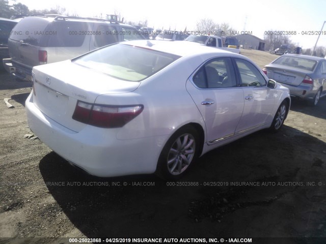 JTHBL46F975040933 - 2007 LEXUS LS 460 WHITE photo 4