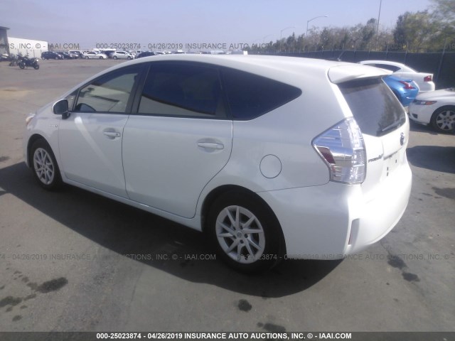 JTDZN3EU3EJ013929 - 2014 TOYOTA PRIUS V WHITE photo 3