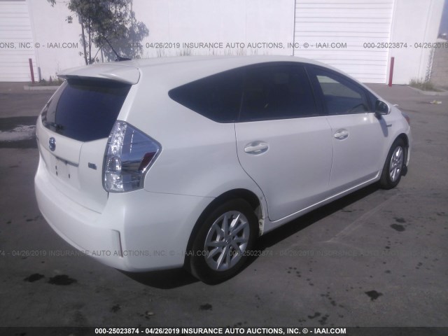 JTDZN3EU3EJ013929 - 2014 TOYOTA PRIUS V WHITE photo 4