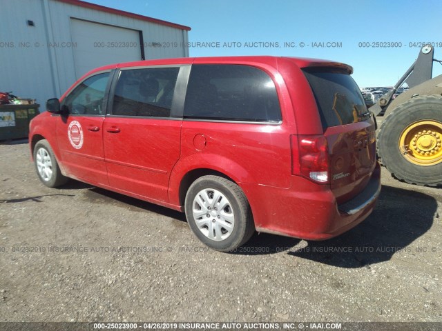 2C4RDGBG1ER239083 - 2014 DODGE GRAND CARAVAN SE RED photo 3