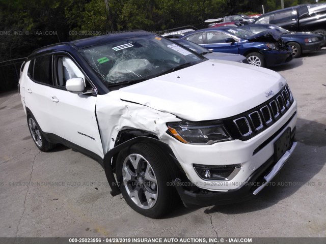 3C4NJCCB1KT725758 - 2019 JEEP COMPASS LIMITED WHITE photo 1