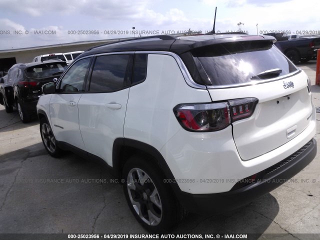 3C4NJCCB1KT725758 - 2019 JEEP COMPASS LIMITED WHITE photo 3