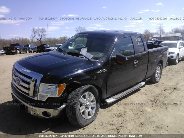 1FTRX148X9FB01274 - 2009 FORD F150 SUPER CAB BLACK photo 2