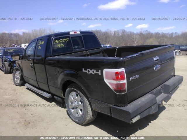 1FTRX148X9FB01274 - 2009 FORD F150 SUPER CAB BLACK photo 3