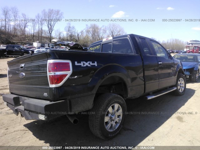 1FTRX148X9FB01274 - 2009 FORD F150 SUPER CAB BLACK photo 4