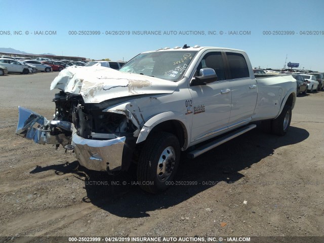 3C63RRKL9GG318694 - 2016 RAM 3500 LONGHORN WHITE photo 2