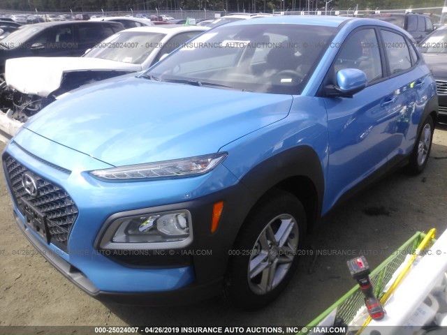 KM8K1CAA1KU287967 - 2019 HYUNDAI KONA SE BLUE photo 2