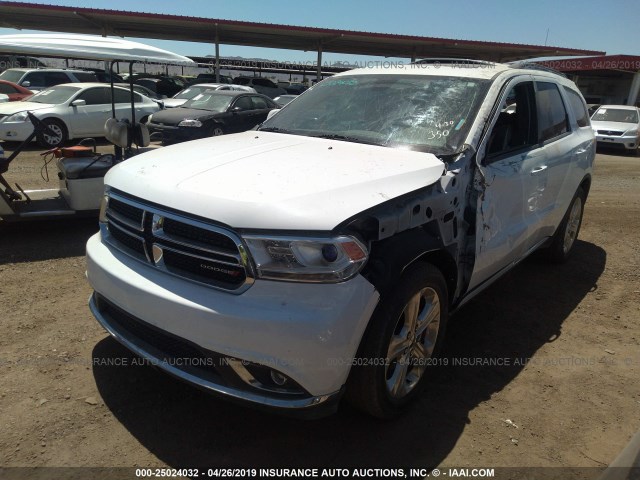 1C4RDHDG5FC145494 - 2015 DODGE DURANGO LIMITED WHITE photo 2