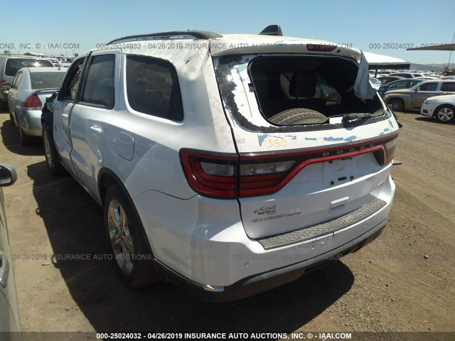 1C4RDHDG5FC145494 - 2015 DODGE DURANGO LIMITED WHITE photo 3