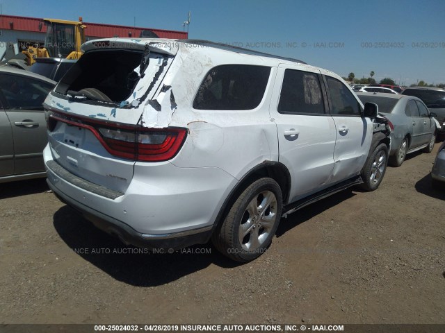 1C4RDHDG5FC145494 - 2015 DODGE DURANGO LIMITED WHITE photo 4