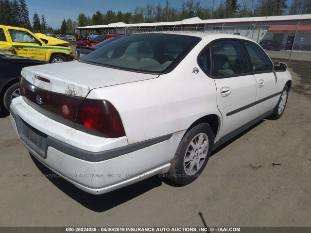 2G1WF52E329289049 - 2002 CHEVROLET IMPALA WHITE photo 4