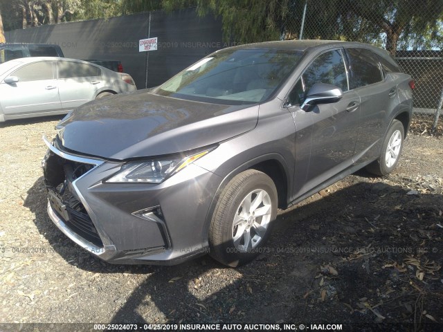 2T2ZZMCA2HC069181 - 2017 LEXUS RX 350/BASE/F SPORT GRAY photo 2