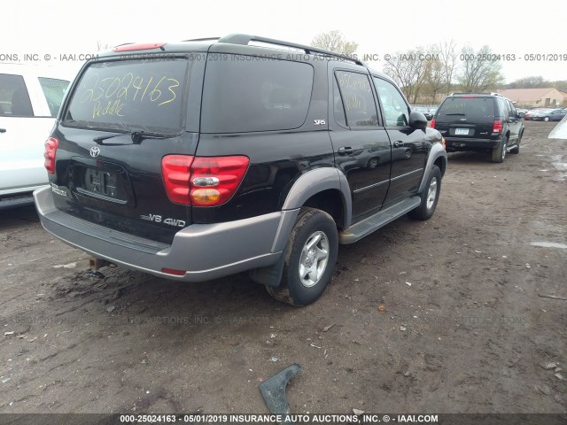 5TDBT44A51S054290 - 2001 TOYOTA SEQUOIA SR5 BLACK photo 4