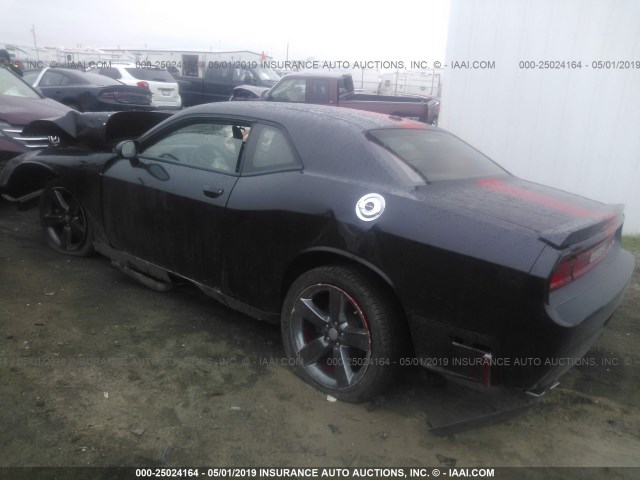 2C3CDYAG3DH536328 - 2013 DODGE CHALLENGER SXT BLUE photo 3