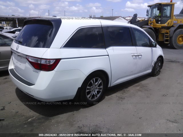 5FNRL5H63BB047709 - 2011 HONDA ODYSSEY EXL WHITE photo 4