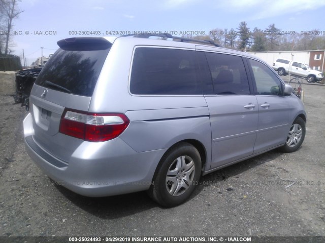 5FNRL387X7B458996 - 2007 HONDA ODYSSEY EXL SILVER photo 4