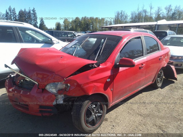 KL1TD56637B127616 - 2007 CHEVROLET AVEO LS RED photo 2