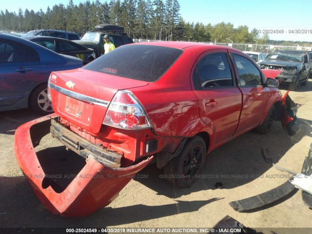 KL1TD56637B127616 - 2007 CHEVROLET AVEO LS RED photo 4