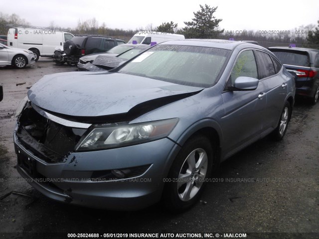 5J6TF1H30AL000073 - 2010 HONDA ACCORD CROSSTOUR EX Light Blue photo 2