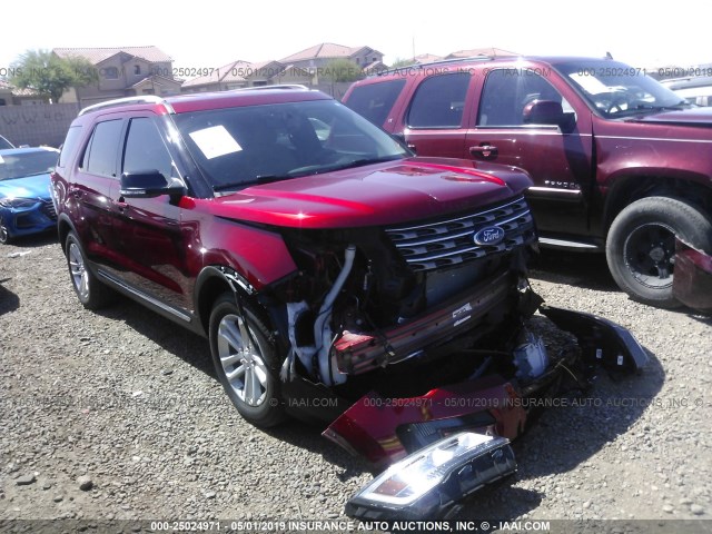 1FM5K7D80HGD90198 - 2017 FORD EXPLORER XLT RED photo 1