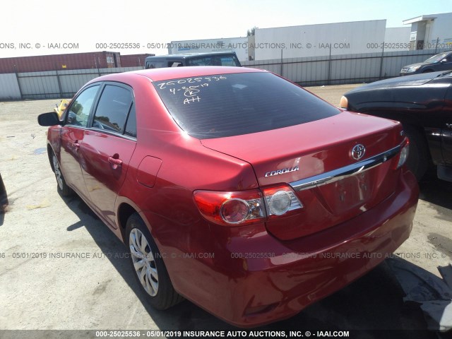 5YFBU4EE7CP049733 - 2012 TOYOTA COROLLA S/LE RED photo 3