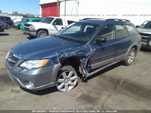 4S4BP61C387350754 - 2008 SUBARU OUTBACK 2.5I BLUE photo 2