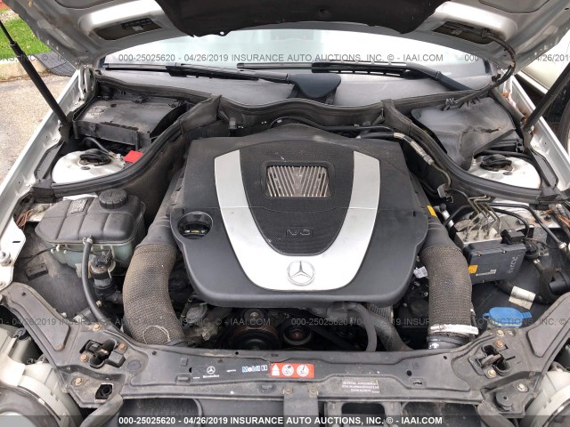 WDBTJ56H46F187106 - 2006 MERCEDES-BENZ CLK 350 SILVER photo 10