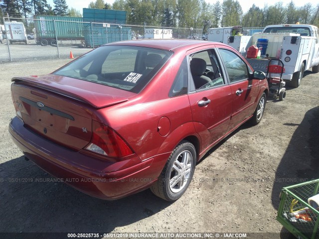 1FAFP34381W309201 - 2001 FORD FOCUS SE/SE SPORT RED photo 4