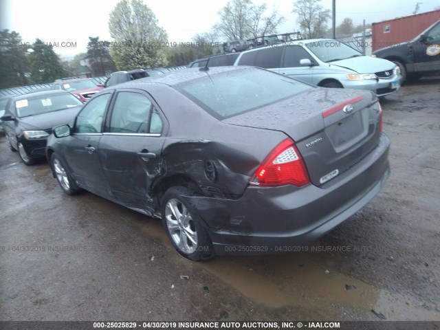 3FAHP0HA9CR430714 - 2012 FORD FUSION SE ნაცრისფერი ფოტო 3