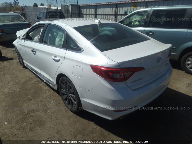 5NPE34AF0FH021644 - 2015 HYUNDAI SONATA SPORT/LIMITED WHITE photo 3