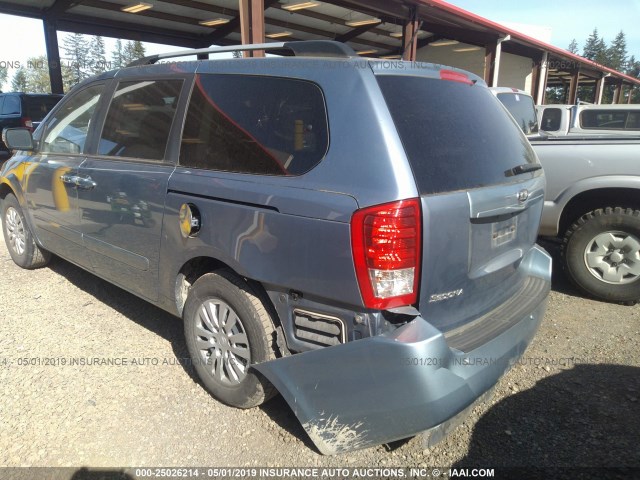 KNDMG4C77C6491875 - 2012 KIA SEDONA LX BLUE photo 3