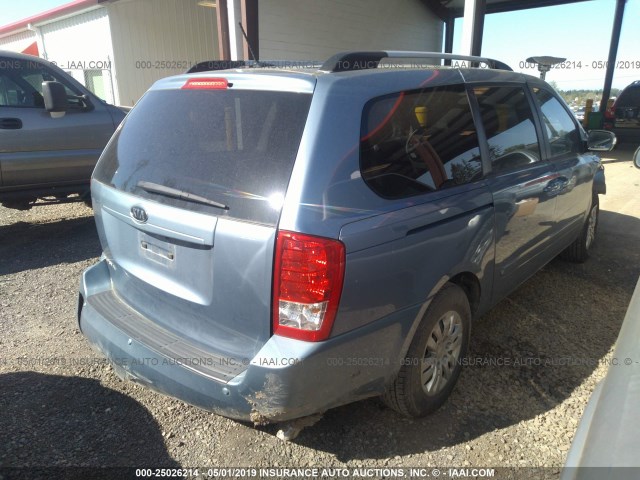 KNDMG4C77C6491875 - 2012 KIA SEDONA LX BLUE photo 4