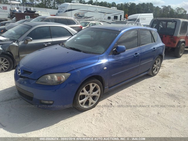 JM1BK344981784797 - 2008 MAZDA 3 HATCHBACK BLUE photo 2