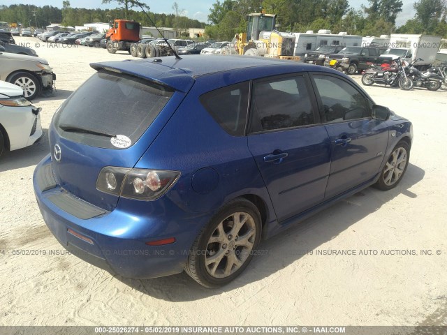 JM1BK344981784797 - 2008 MAZDA 3 HATCHBACK BLUE photo 4